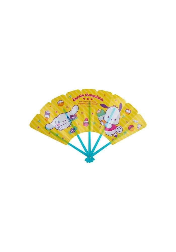 DAISO Sanrio Characters Water Repellent Fan - Yellow - Image 1